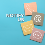 Contact icons on notes with "Notify Us" text.